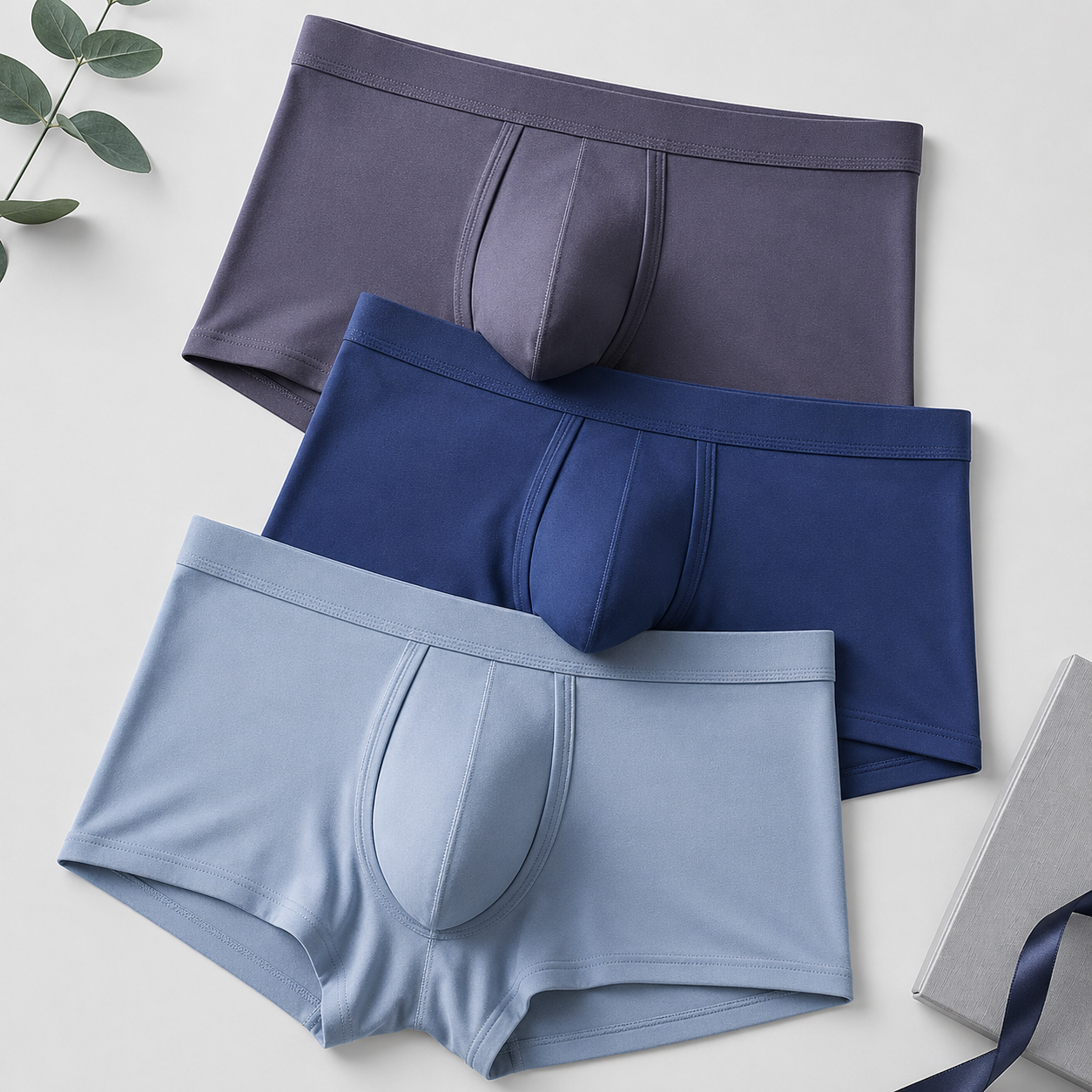 Men’s Elephant Dual Pouch Trunk Underwear – 3 Pack