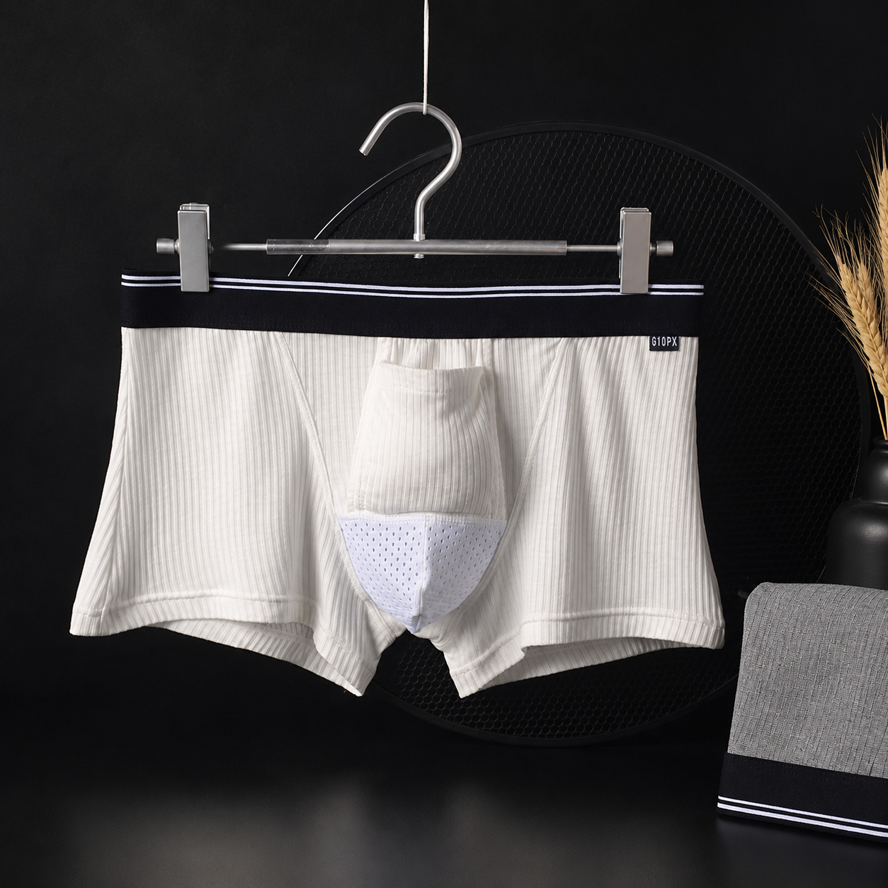 Striped Kangaroo Dual Pouch Trunks-3 Pack