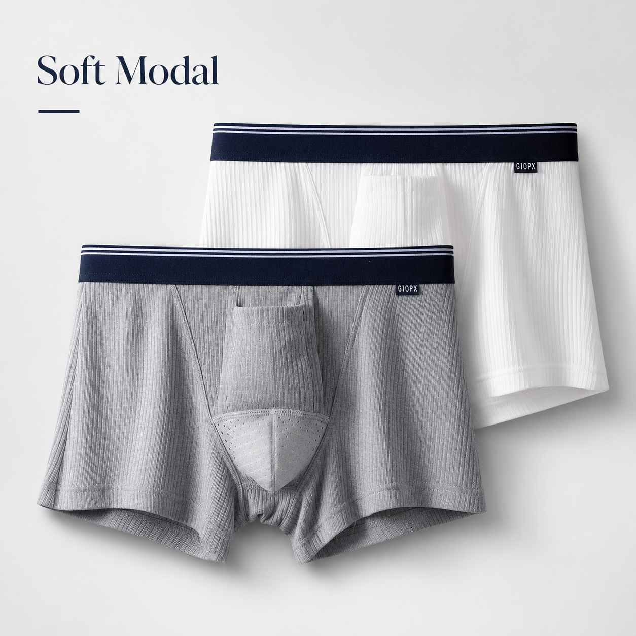 Striped Kangaroo Dual Pouch Trunks-3 Pack
