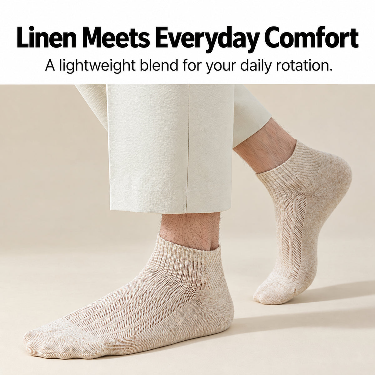 Men’s Linen-Blend Ankle Socks