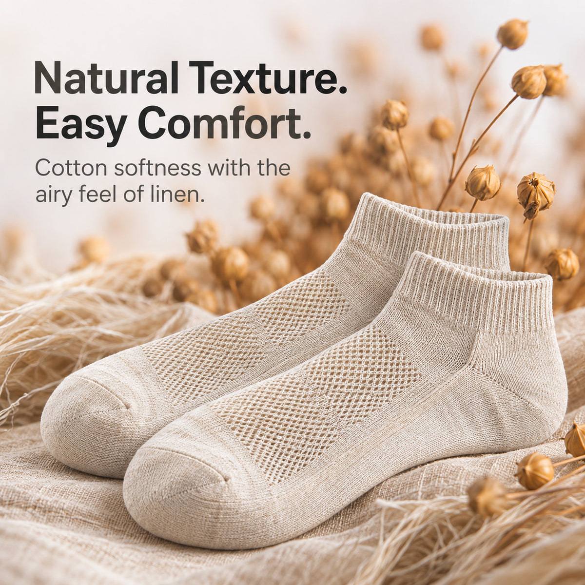 Men’s Linen-Blend Ankle Socks