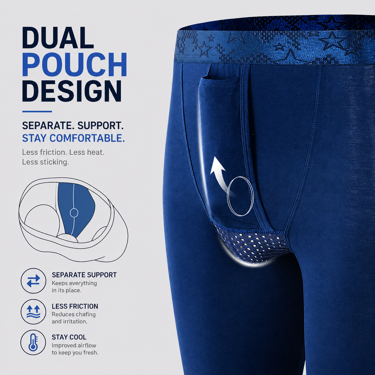 Elephant Underwear 2-in-1 Kangaroo Pouch Thermal Base Layer - designed for superior fit and men's health