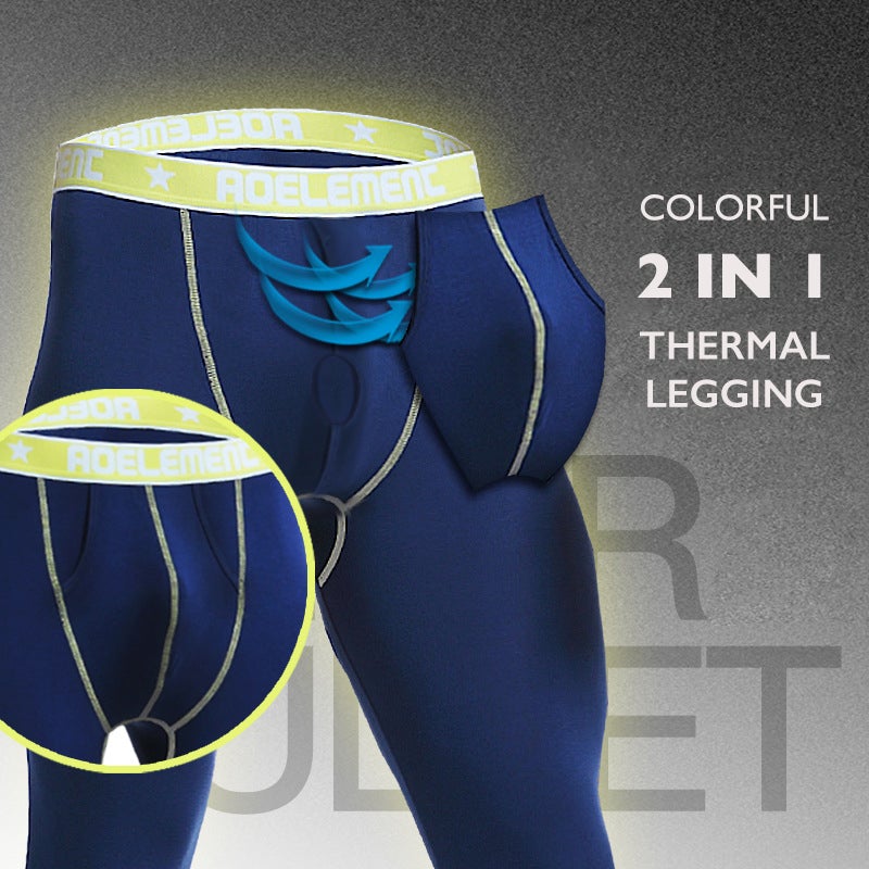 2 in 1 Colorful Dual Pouch Thermal Leggings