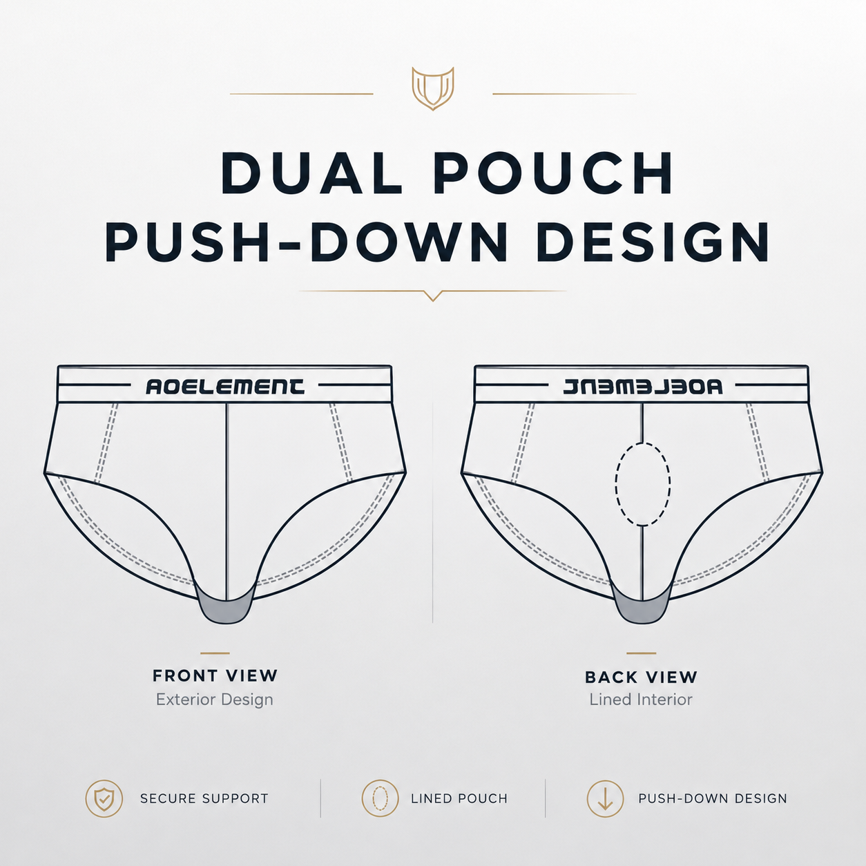 Dual Pouch Elephant Briefs-3 pack