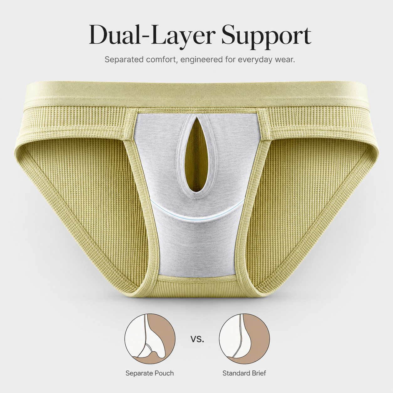 Elephant Nose Dual Pouch Briefs With Waffle Fabric – 3 Pack