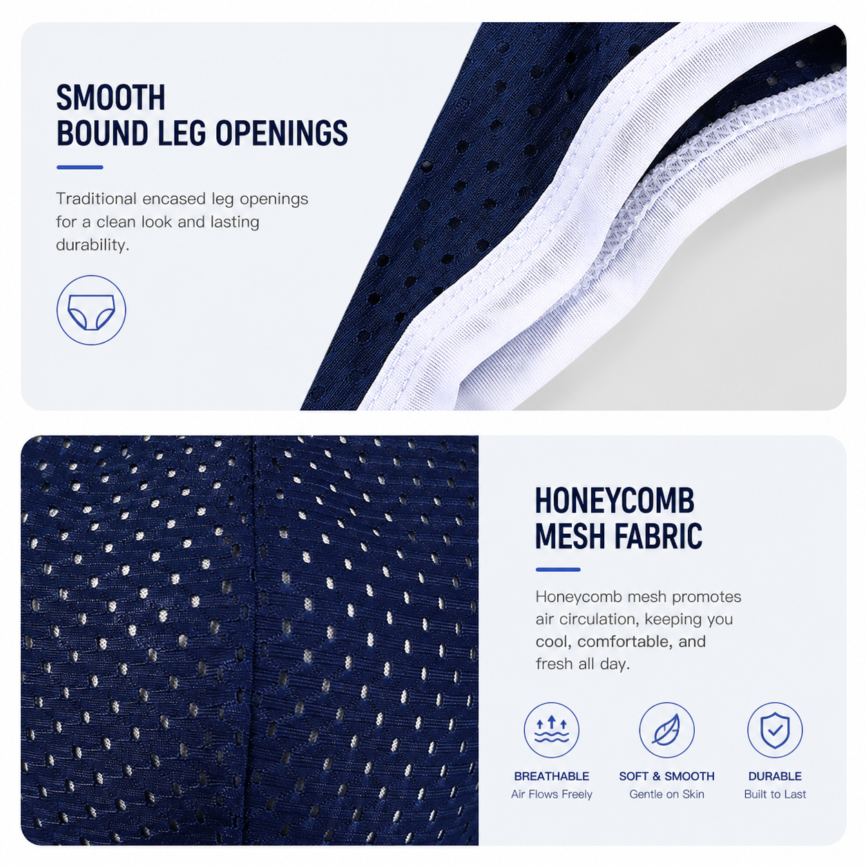 Elephant Underwear Men's Dual Pouch Jockstrap Thong – 3 Pack - featuring dual pouch design to prevent skin-on-skin friction