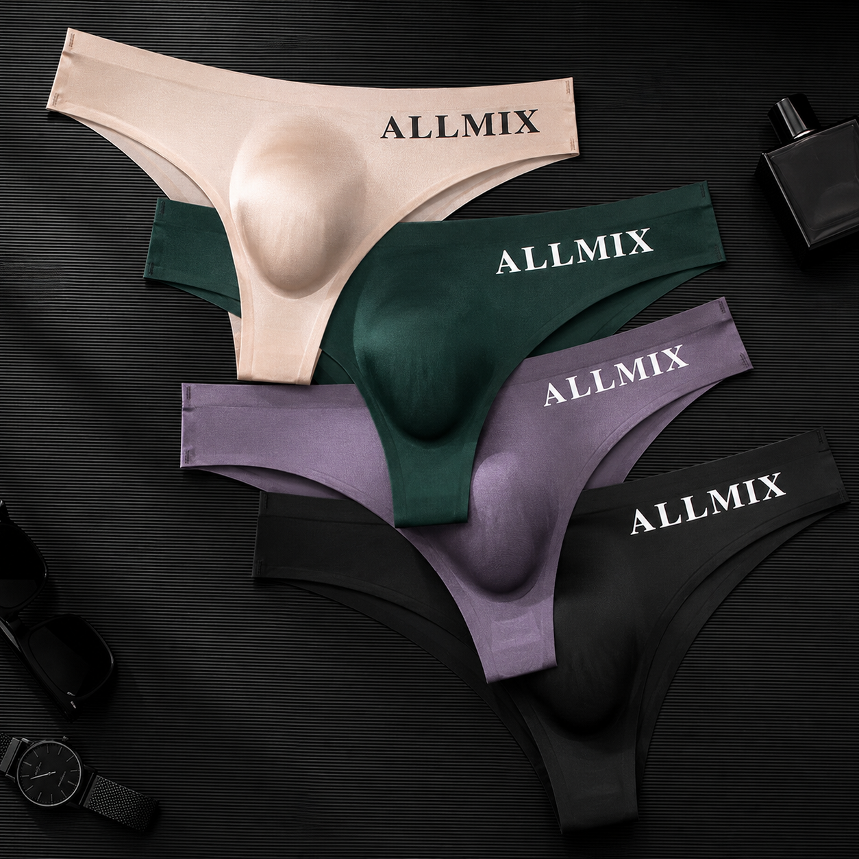 Men’s Ice Silk Pouch Thong- 3 Pack