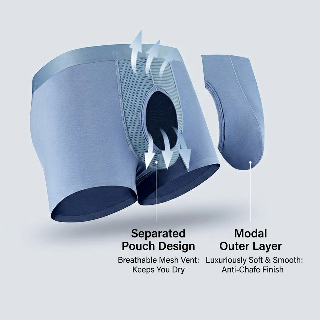 Modal Dual Pouch Underwear with Fly – 3 Pack