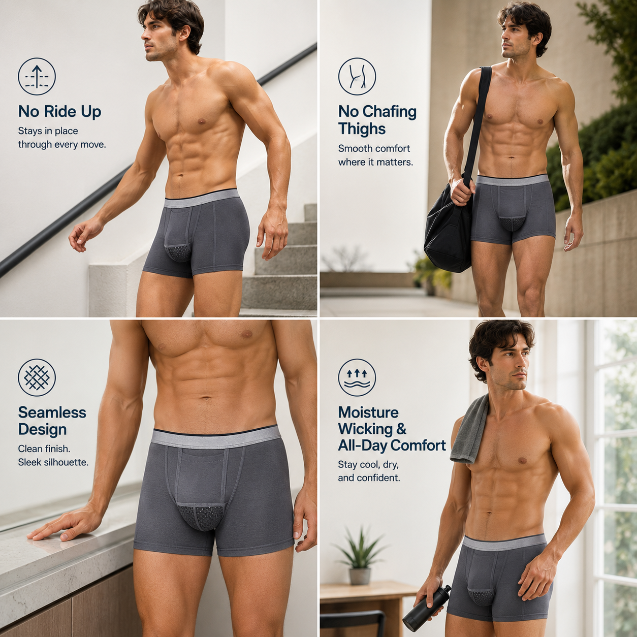 Modal Kangaroo Dual Pouch Trunks-3 Pack