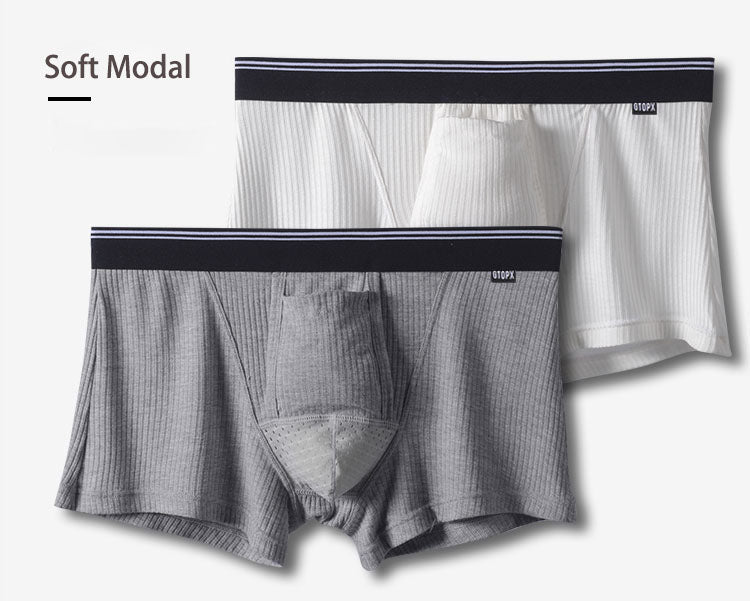 Striped Kangaroo Dual Pouch Trunks-3 Pack
