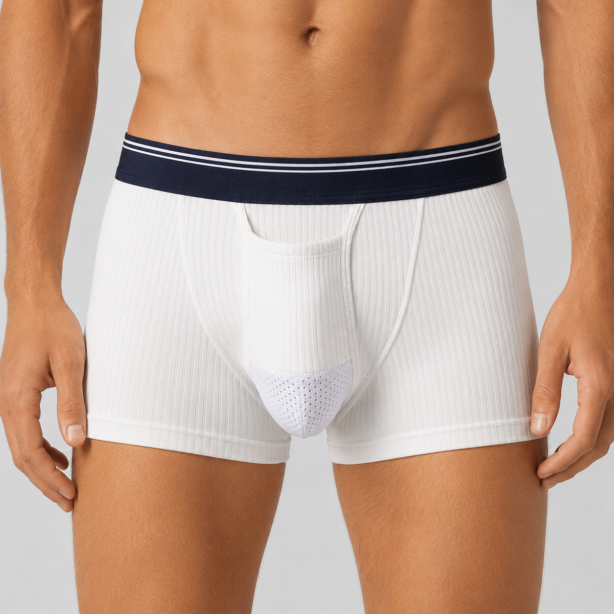 Striped Kangaroo Dual Pouch Trunks-3 Pack