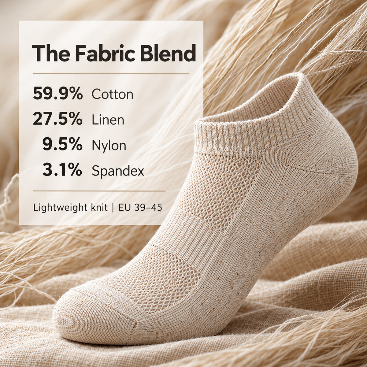 Men’s Linen-Blend Ankle Socks