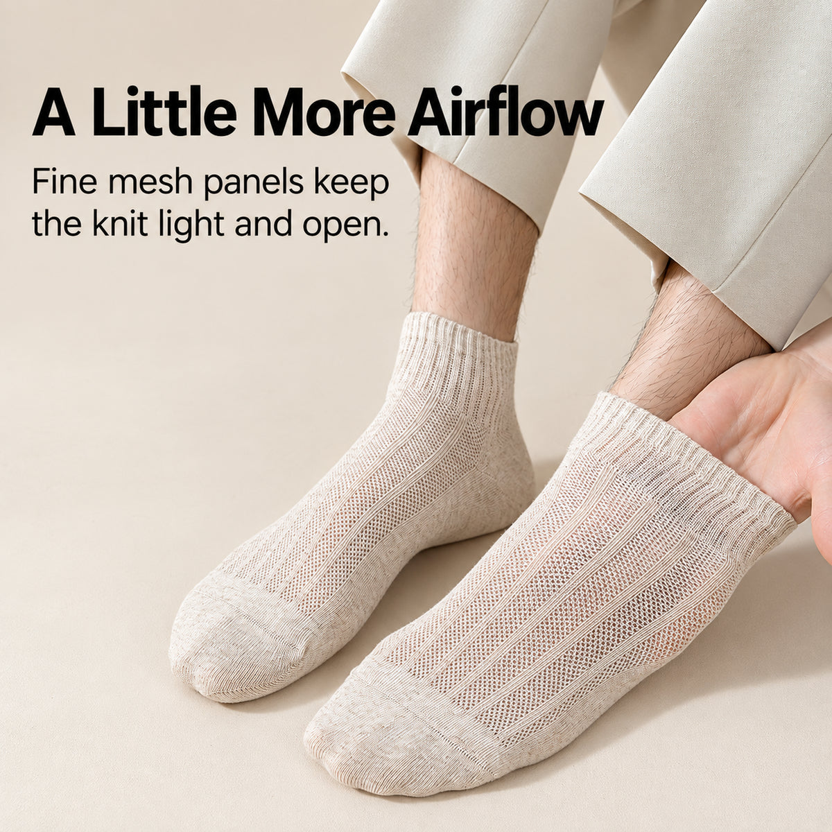 Men’s Linen-Blend Ankle Socks