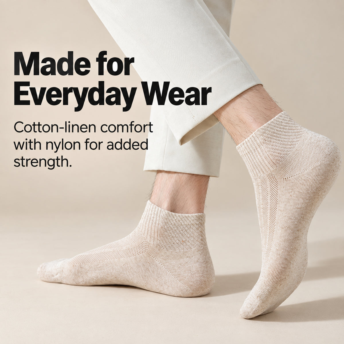 Men’s Linen-Blend Ankle Socks