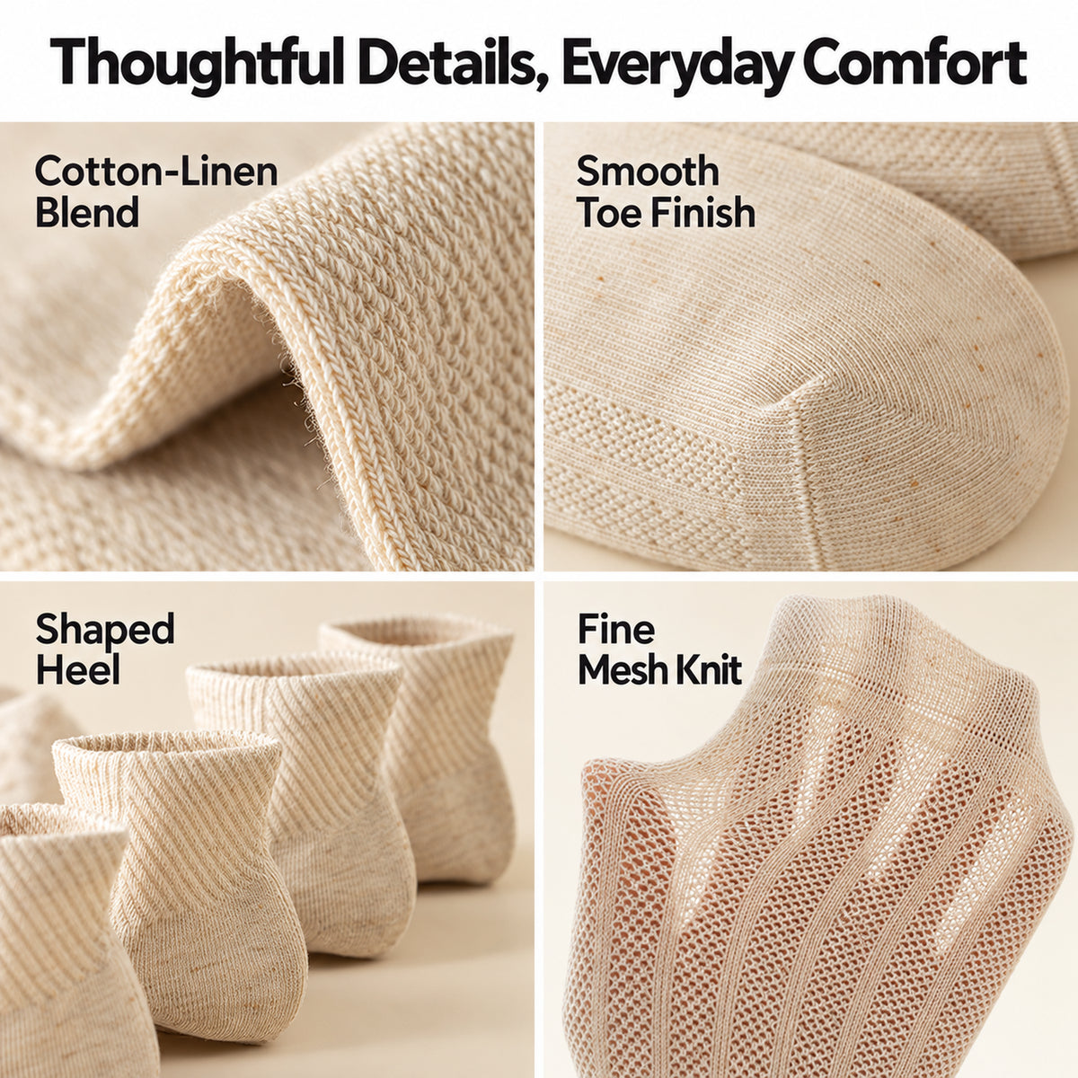 Men’s Linen-Blend Ankle Socks
